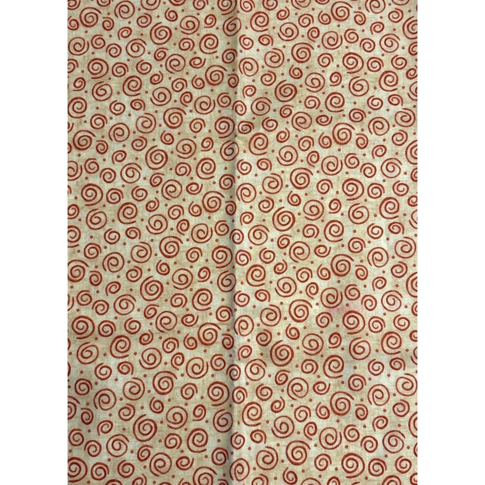 Vtg Red Swirl Pattern Quilting Fabric 36x42"‎ Cotton By Benartex
